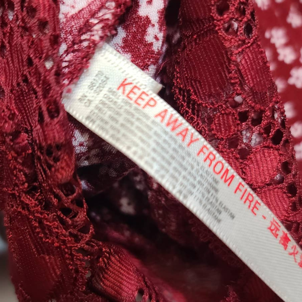 Free People Red Floral V-Neck Long Sleeve Bodysuit - Picture 6 of 6